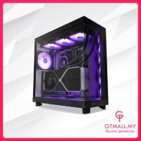 NZXT H6 Flow RGB Compact Dual-chamber ATX Case with RGB Fans - All Black