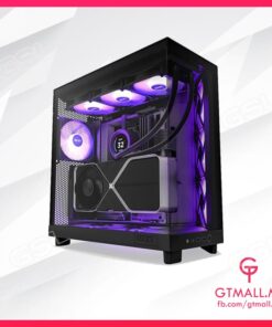 NZXT H6 Flow RGB Compact Dual-chamber ATX Case with RGB Fans - All Black