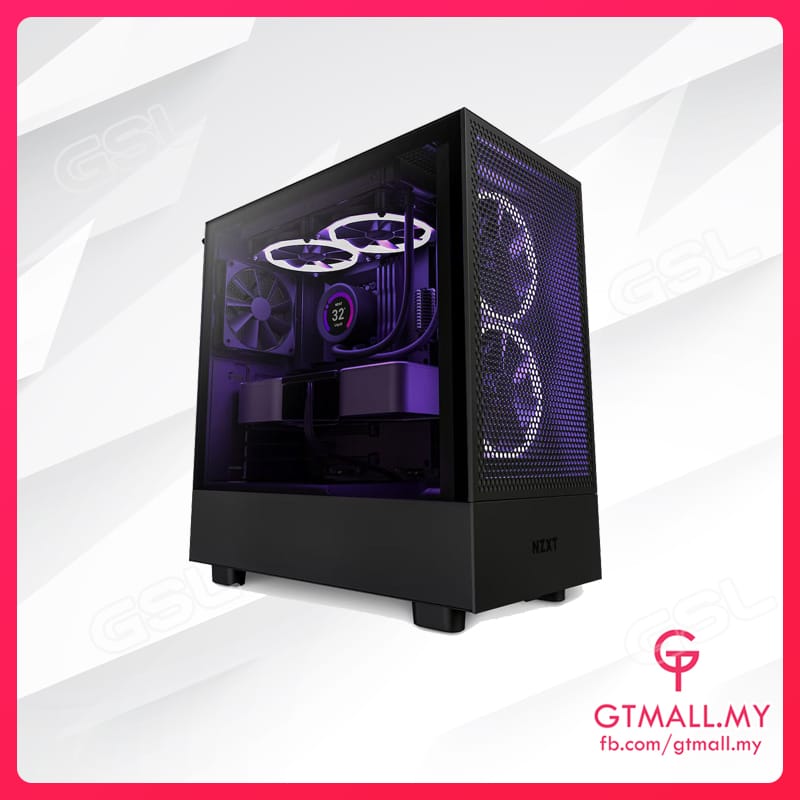 NZXT H5 Flow RGB Mid-Tower Case - Black