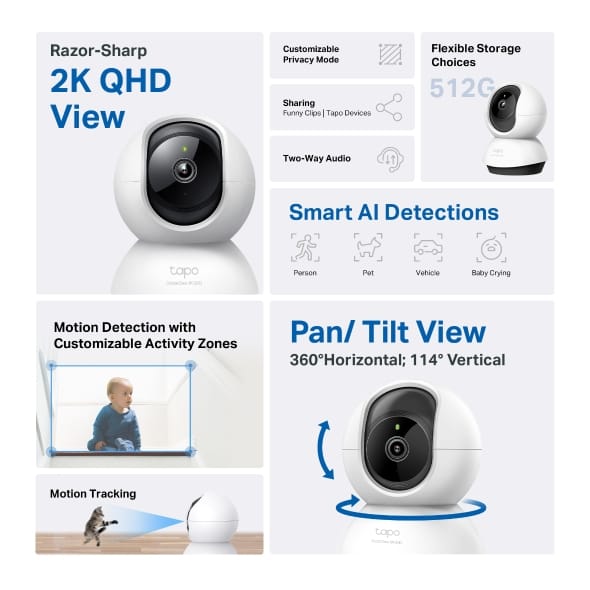 TP-Link Tapo C220 Pan/Tilt AI Home Security Wi-Fi Camera - Image 8