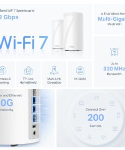 TP-Link Deco BE85 BE22000 Tri-Band Whole Home Mesh WiFi 7 System (1 Pack / 2 Pack / 3 Pack)